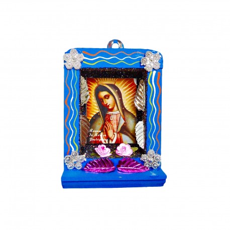 Petite niche Vierge de Guadalupe Bleu