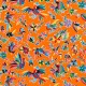 Orange Otomi oilcloth offcut
