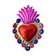 Sacred heart with floral border Pink