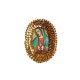 Gold Guadalupe Oval sequin patch