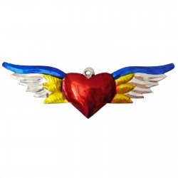 Yellow Sacred heart with large wings