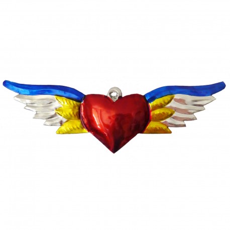 Yellow Sacred heart with large wings
