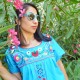 Turquoise short embroidered dress