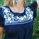 Black Embroidered blouse