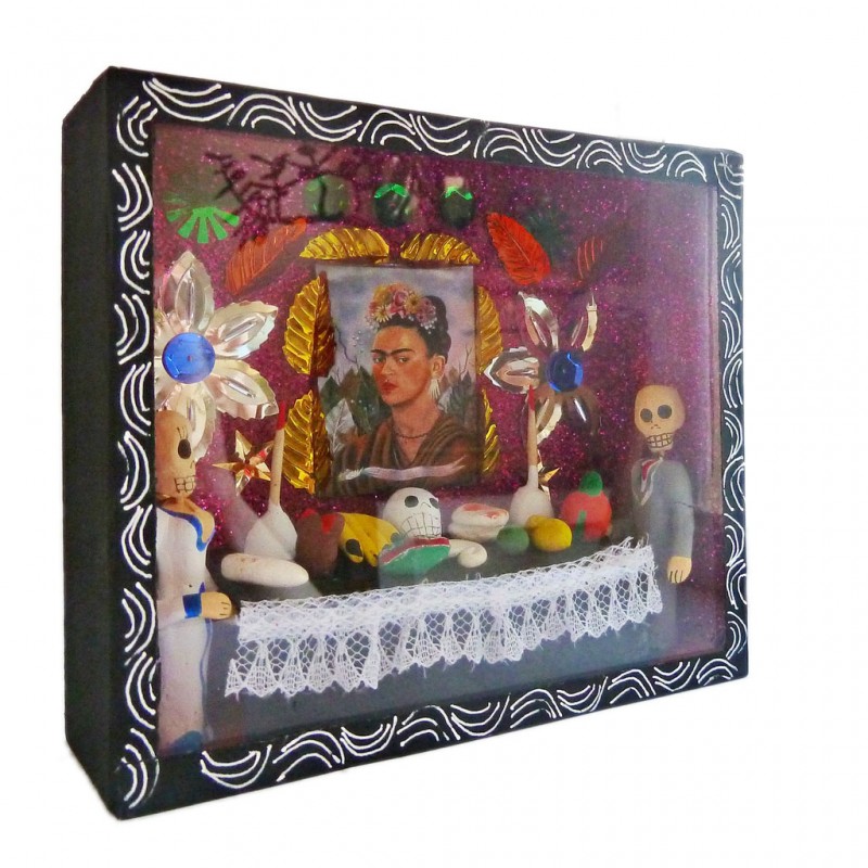 Caja de calaveras Altar de Frida Negro - Dia de Muertos - Casa Frida