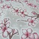 Grey Flor de cereza oilcloth