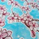 Blue Flor de cereza oilcloth