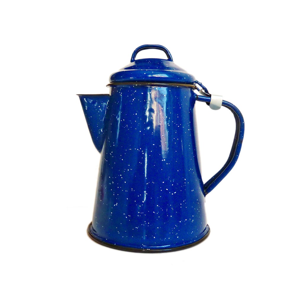 Cafetera esmaltada retro Azul - Vajilla mexicana - Casa Frida