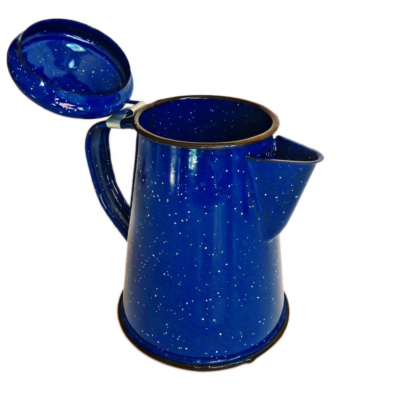 Blue Retro enamel coffee pot - Mexican coffee maker - Casa Frida