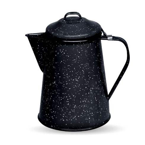 Black Retro enamel coffee pot - Mexican coffee maker - Casa Frida