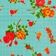 Coupon de toile cirée Rosedal Turquoise
