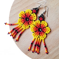 Boucles d'oreilles Fleur Jaune