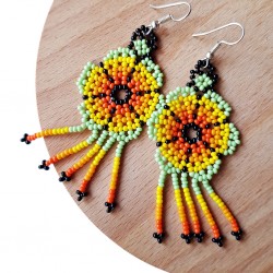 Boucles d'oreilles Fleur Orange