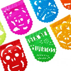 Papel picado Día de Muertos - Bandera fiesta mexicana - Casa Frida