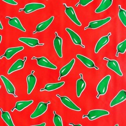 Toile cirée Chiles rouge - Toile enduite mexicaine avec piments - Casa Frida