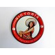 Vintage glass coaster beer Victoria with retro Mexican pinup