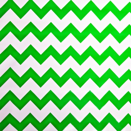 Green Zigzag oilcloth
