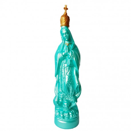 Turquoise Virgin of Guadalupe bottle