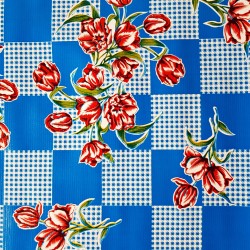 Blue Tulipanes oilcloth