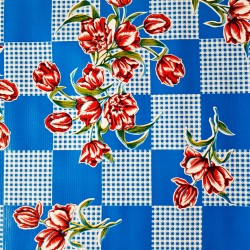 Blue Tulipanes oilcloth