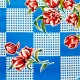 Blue Tulipanes oilcloth