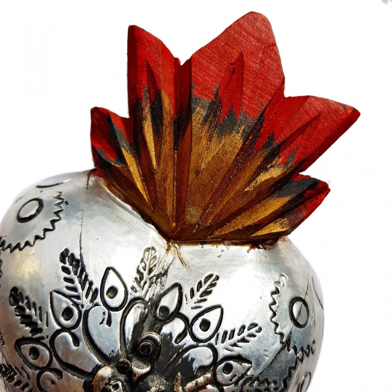 Corazón con milagro Lata - Decoración mexicana de madera - Casa Frida