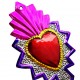 Sagrado corazón con llama Rosa