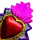 Sagrado corazón con llama Rosa