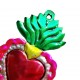 Green Tin flaming sacred heart