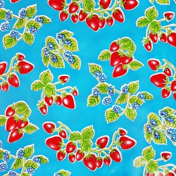 Blue Fresas oilcloth