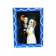 Caja de calaveras Los novios Azul