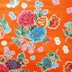 Orange Crisantemos oilcloth