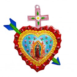 Corazón pintado de la Virgen de Guadalupe