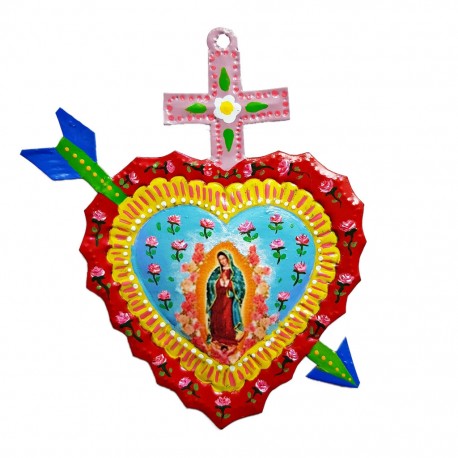 Coeur peint Vierge de Guadalupe