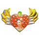 Coeur ailé peint Frida Kahlo Orange