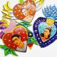 Orange Frida Kahlo painted winged heart