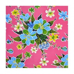 Pink Hibisco oilcloth offcut