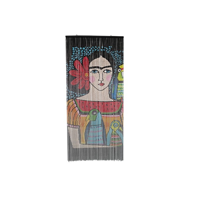 Cortina de puerta Frida ilustración - Cuentas de bambú - Casa Frida