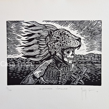 Guerrero Jaguar Linocut