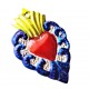 Blue Sacred heart with border