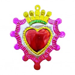 Coeur sacré à couronne Rose