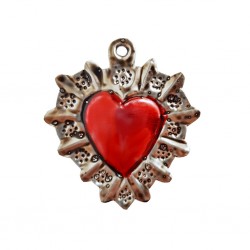 Flowery halo Tin sacred heart