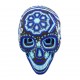 Grand crâne mexicain Huichol Bleu