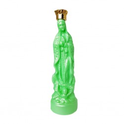 Botella Virgen de Guadalupe pequeña Verde