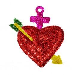 Pierced heart Sequin patch