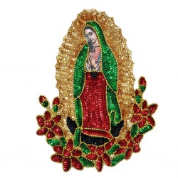 28 cm Virgin of Guadalupe sequin patch