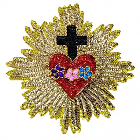 Radiant heart Large sequin patch