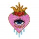 Pink Sacred heart with eye Sequin patch