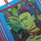 Blue Frida Kahlo market bag