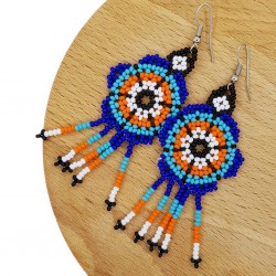 Boucles d'oreilles Fleur Cobalt